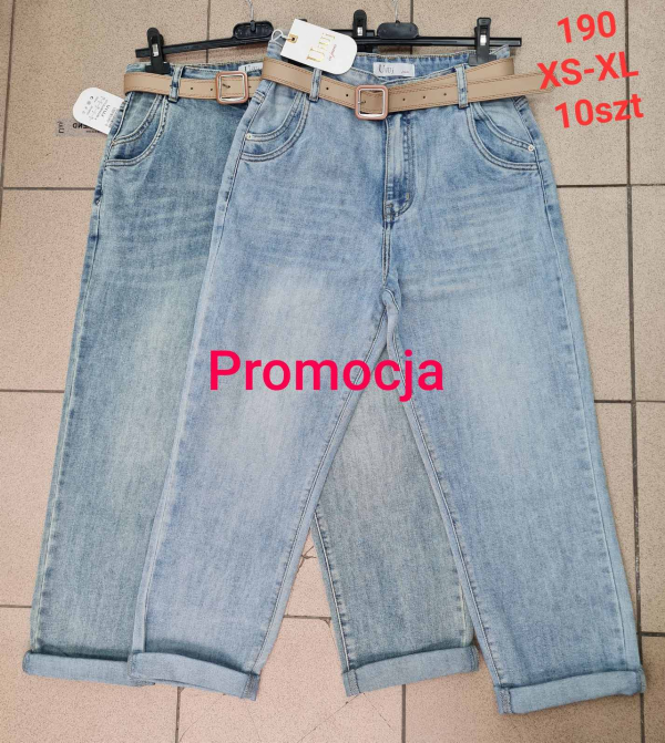 Spodnie damskie jeans Roz XS-XL, 1 Kolor Paczka 10 szt
